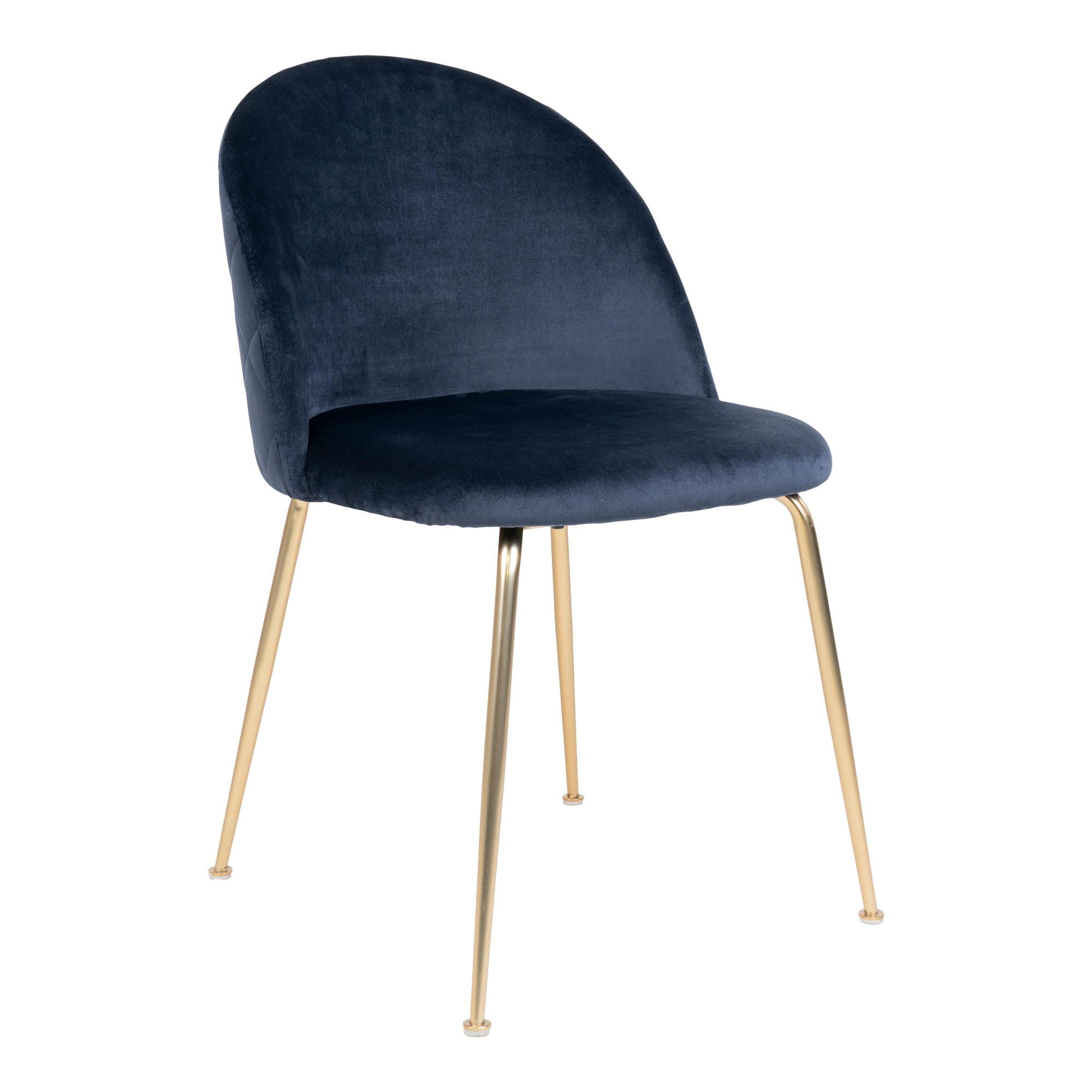 Geneve Luxe SET Keukenstoel/Eetkamerstoel Velvet Blauw Brass Set van 2